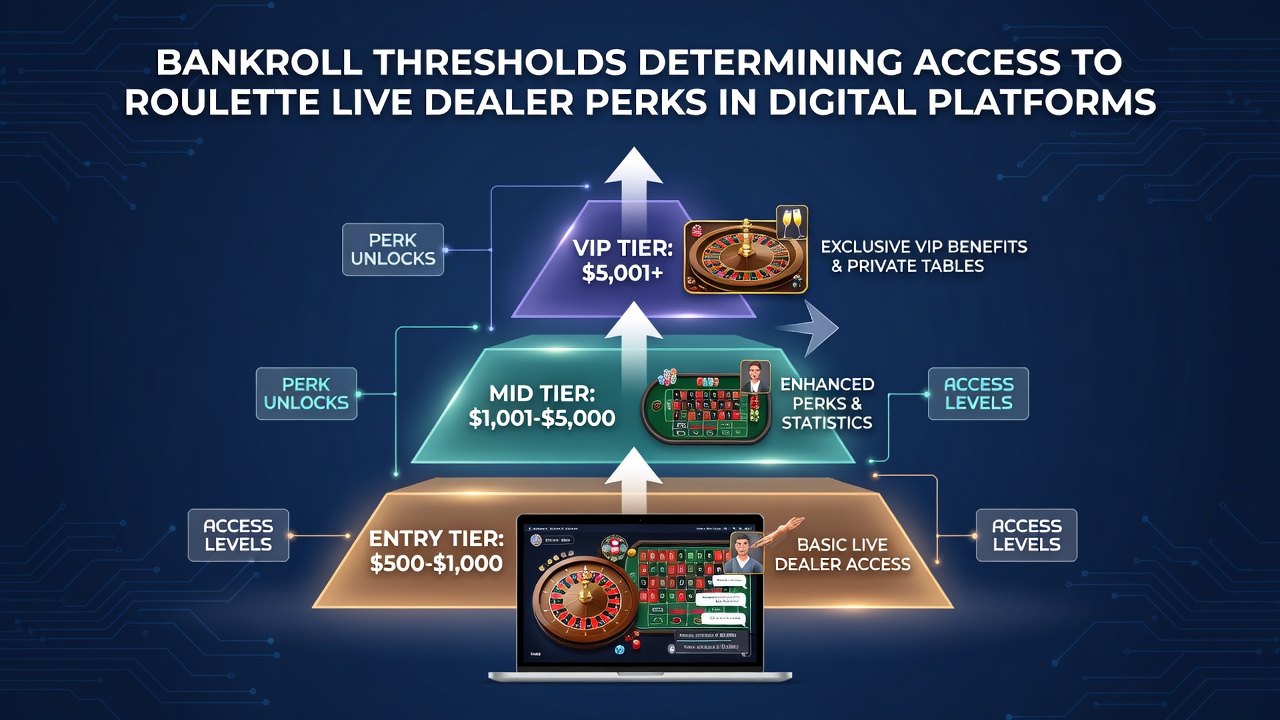 Analytics dashboard displaying player bankroll tiers and roulette perk eligibility metrics