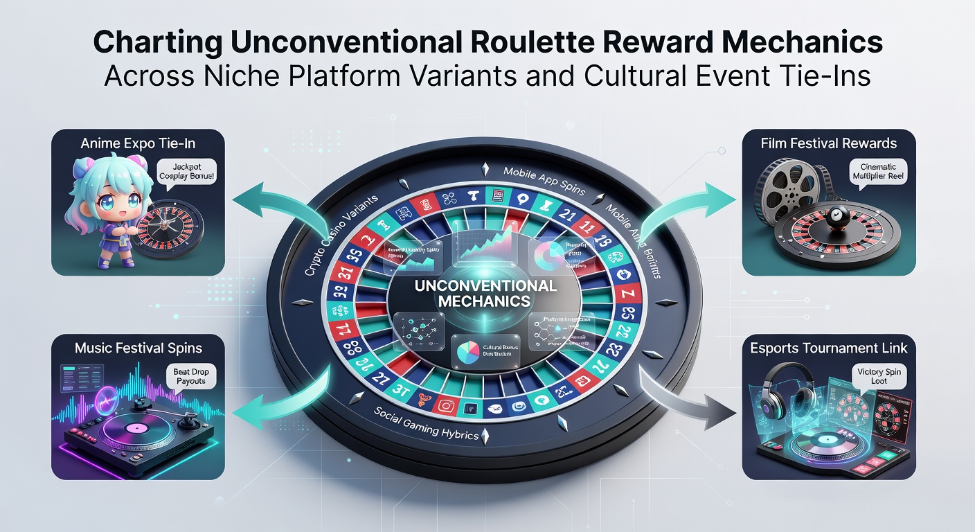 Detailed view of unconventional roulette reward wheels featuring cultural symbols and progressive multipliers on niche gaming platforms