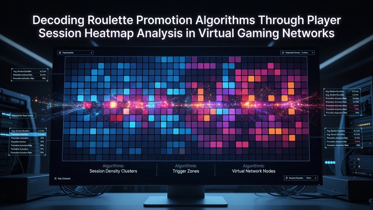 Heatmap visualization of player sessions in virtual roulette networks showing activity clusters and promotion triggers