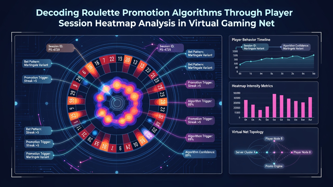Detailed player session heatmap overlay on roulette interface illustrating algorithmic promotion pathways