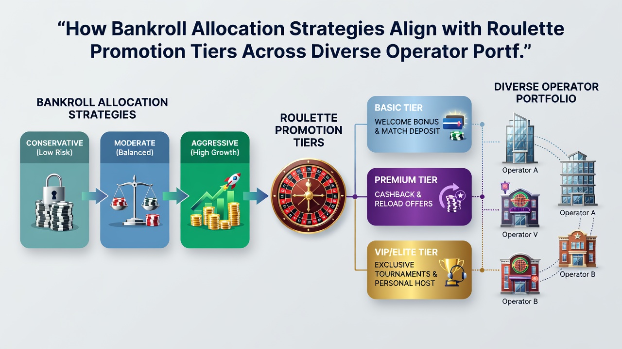 Player dashboard showing tier progression bars and bankroll split across multiple casino brands