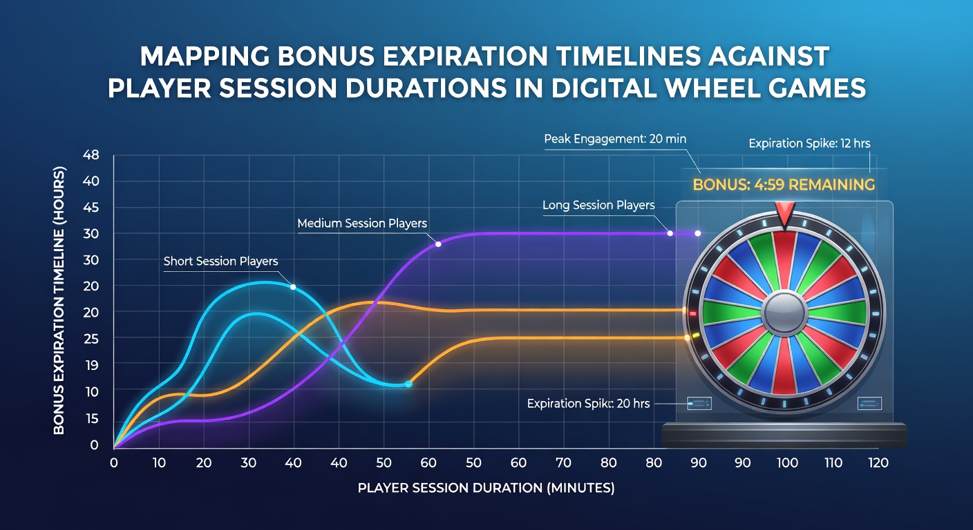 Digital wheel game interface showing bonus timer and session tracking elements
