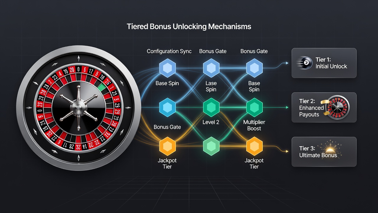 Tiered bonus unlocking interface showing wheel type selectors and clearance progress bars