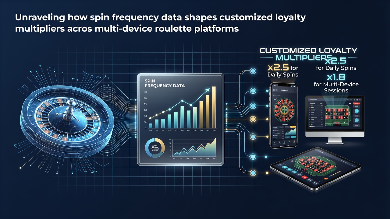 Analytics dashboard displaying spin frequency metrics and loyalty multiplier adjustments for multi-device roulette sessions