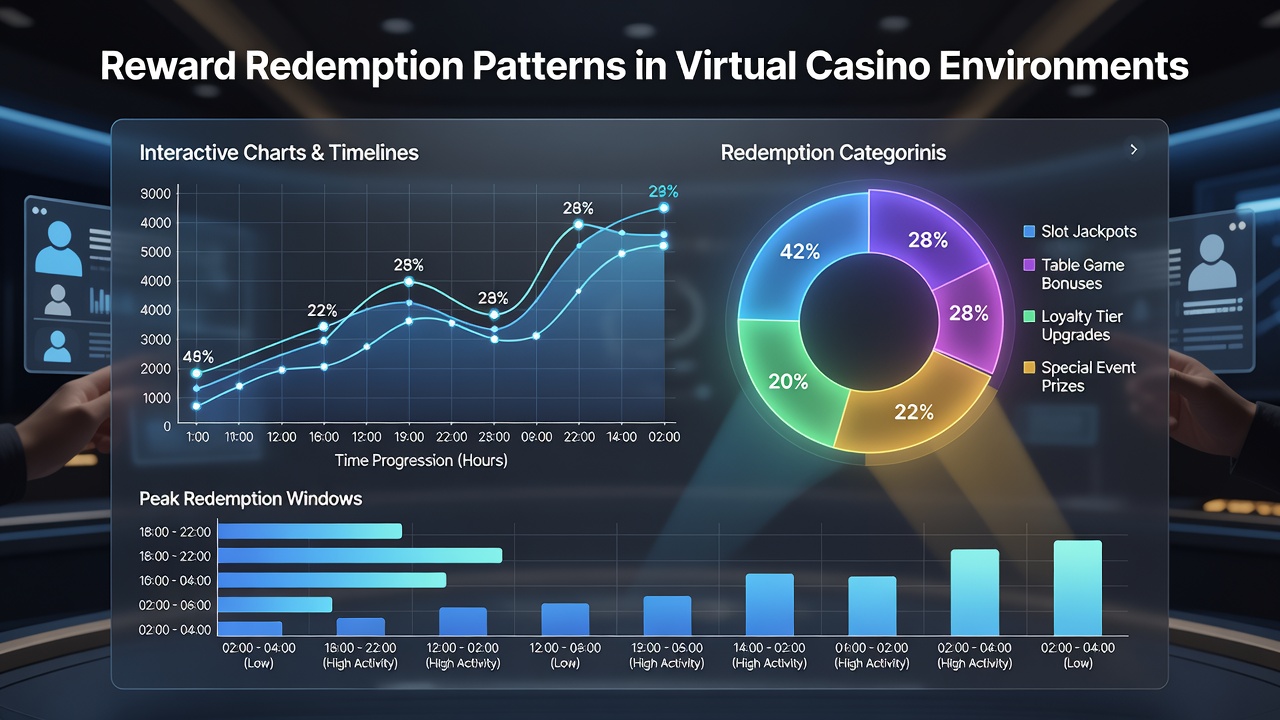 Interactive chart displaying reward redemption timelines in virtual casinos